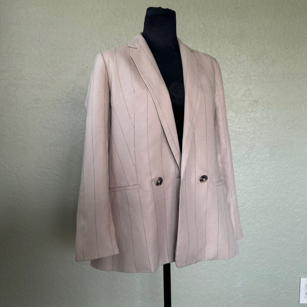 Pinstripe Double-breasted Long
Sleeve Boyfriend XS